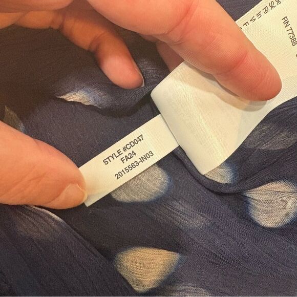 NWT J. Crew Dark Evening Ombre Crinkle Chiffon Smocked Top Size XS - Picture 8 of 12